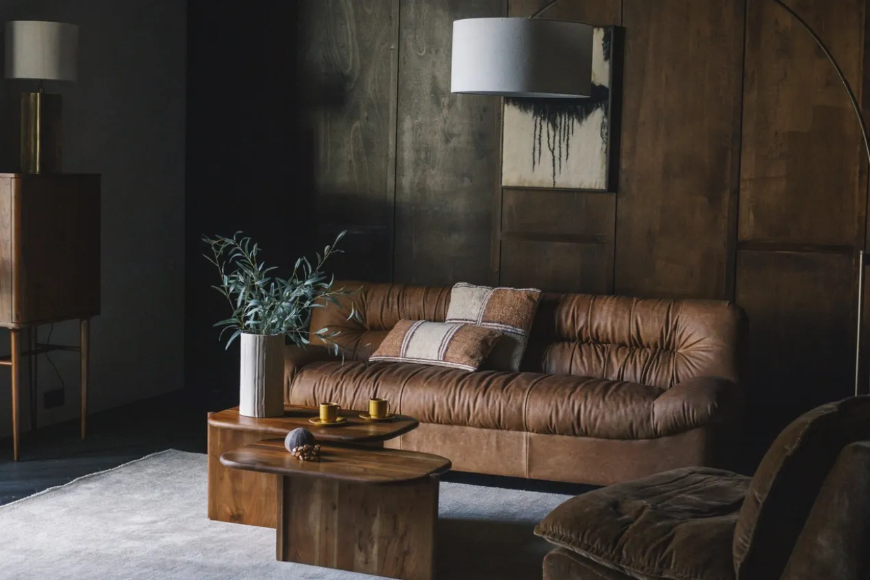 Sofa Douglas Wax Leather Cognac