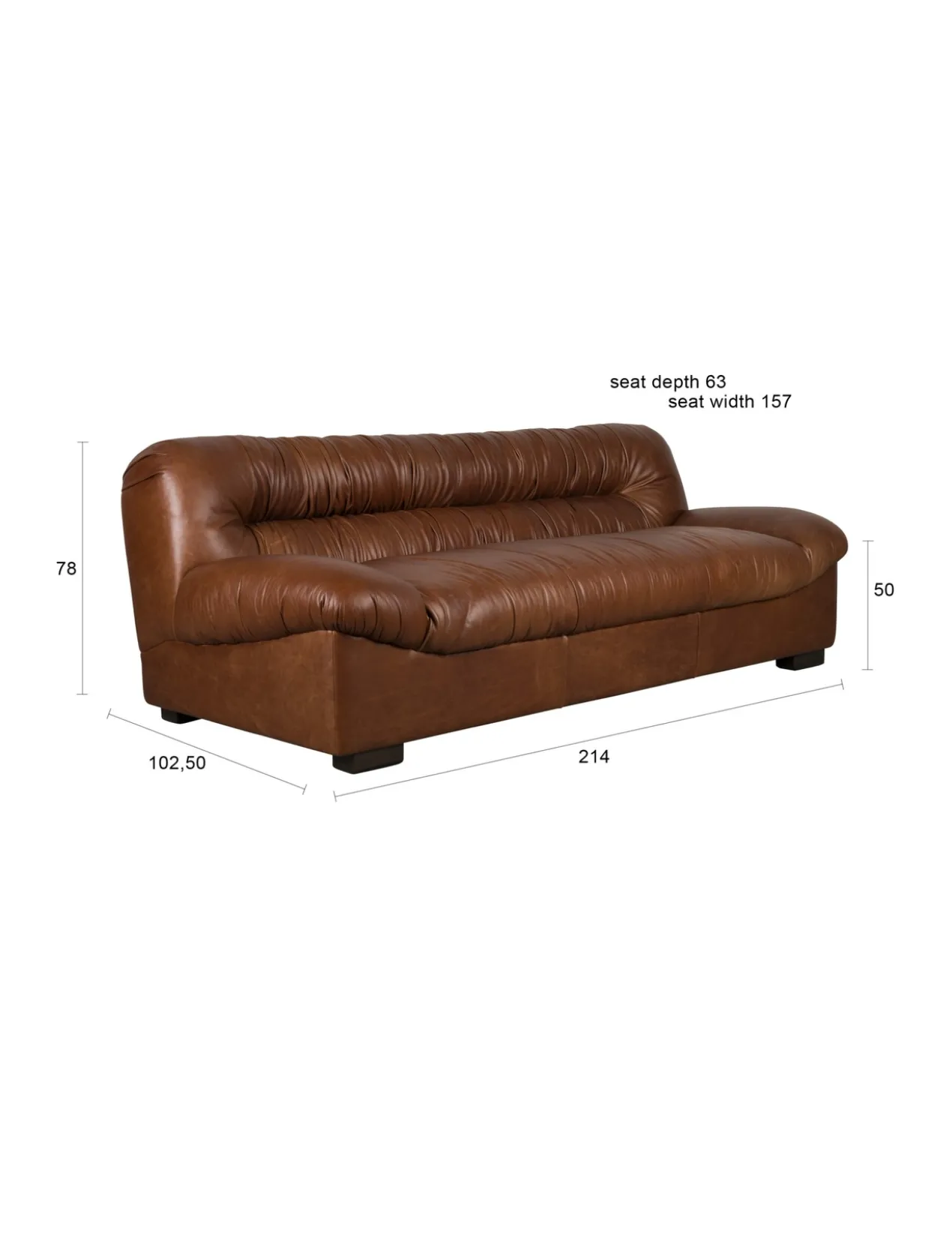 Sofa Douglas Wax Leather Cognac