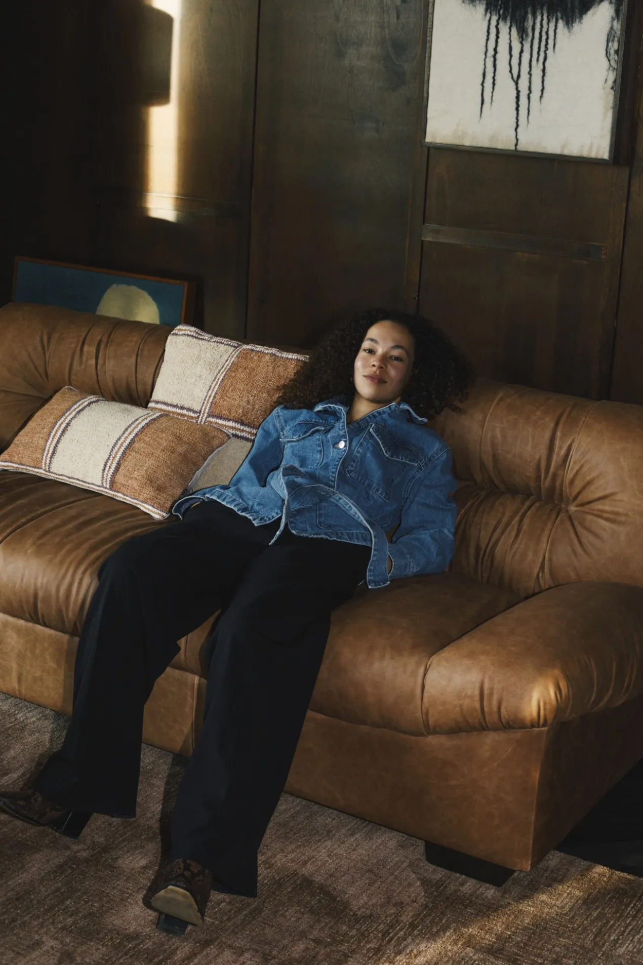 Sofa Douglas Wax Leather Cognac