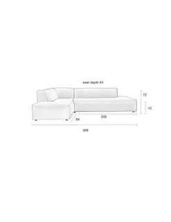 Sofa fat freddy rib right natural