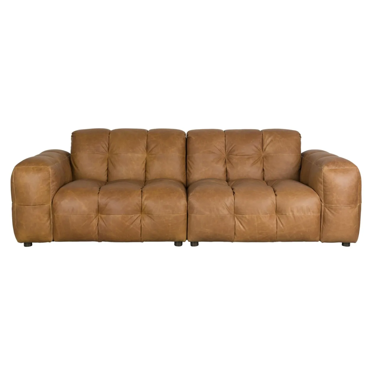 Sofa hackman 3-seater leather cognac