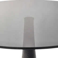 Soya bijzettafel mangohout/glas zwart
