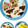 Speelgoed Duwwagen Schaap bruin/beige met trekfiguur