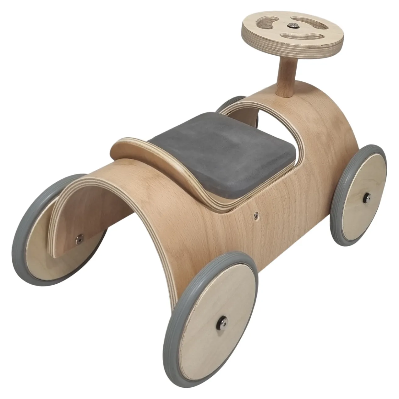 Speelgoed loopauto naturel van hout