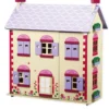 Speelgoed poppenhuis cottage crème inclusief meubels