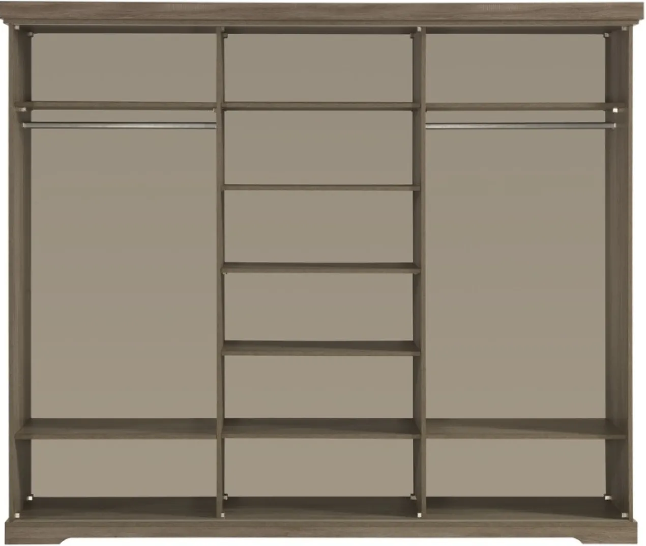 Spiegel kledingkast Latte Schuifdeuren en spiegel - 260 x 220 x 62 cm