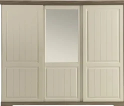 Spiegel kledingkast Latte Schuifdeuren en spiegel - 260 x 220 x 62 cm