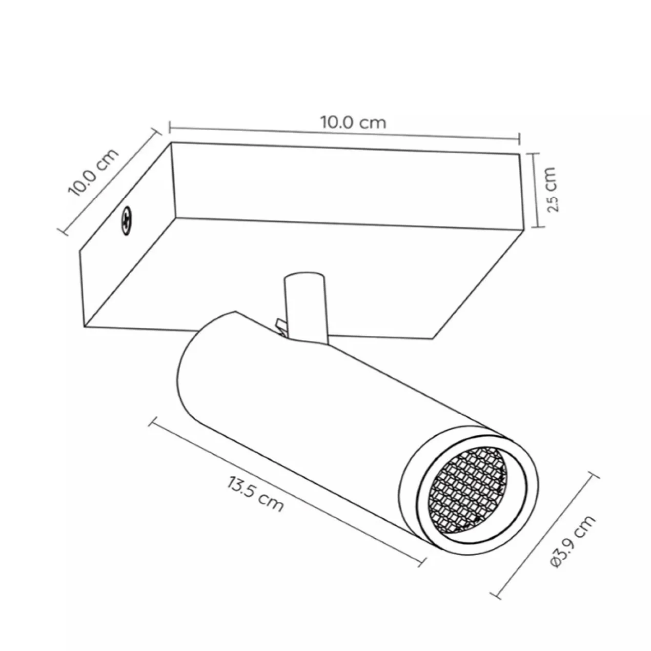 Spot Grado plafond 1-lichts zwart