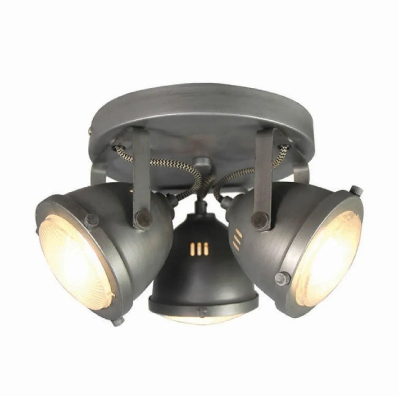 Spot Moto LED 3 Lights Burned steel