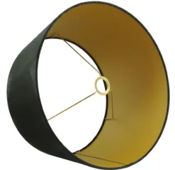 Staande lampenkap San Remo velours Velours zwart op goud 50x40x26cm