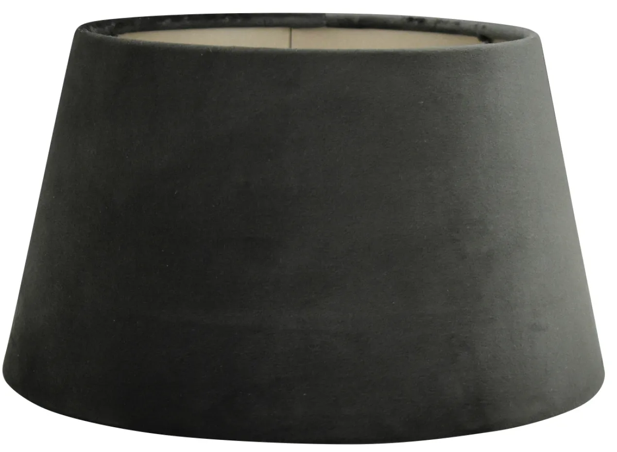 Staande lampenkap San Remo velours Velours zwart op taupe 25x19x14cm