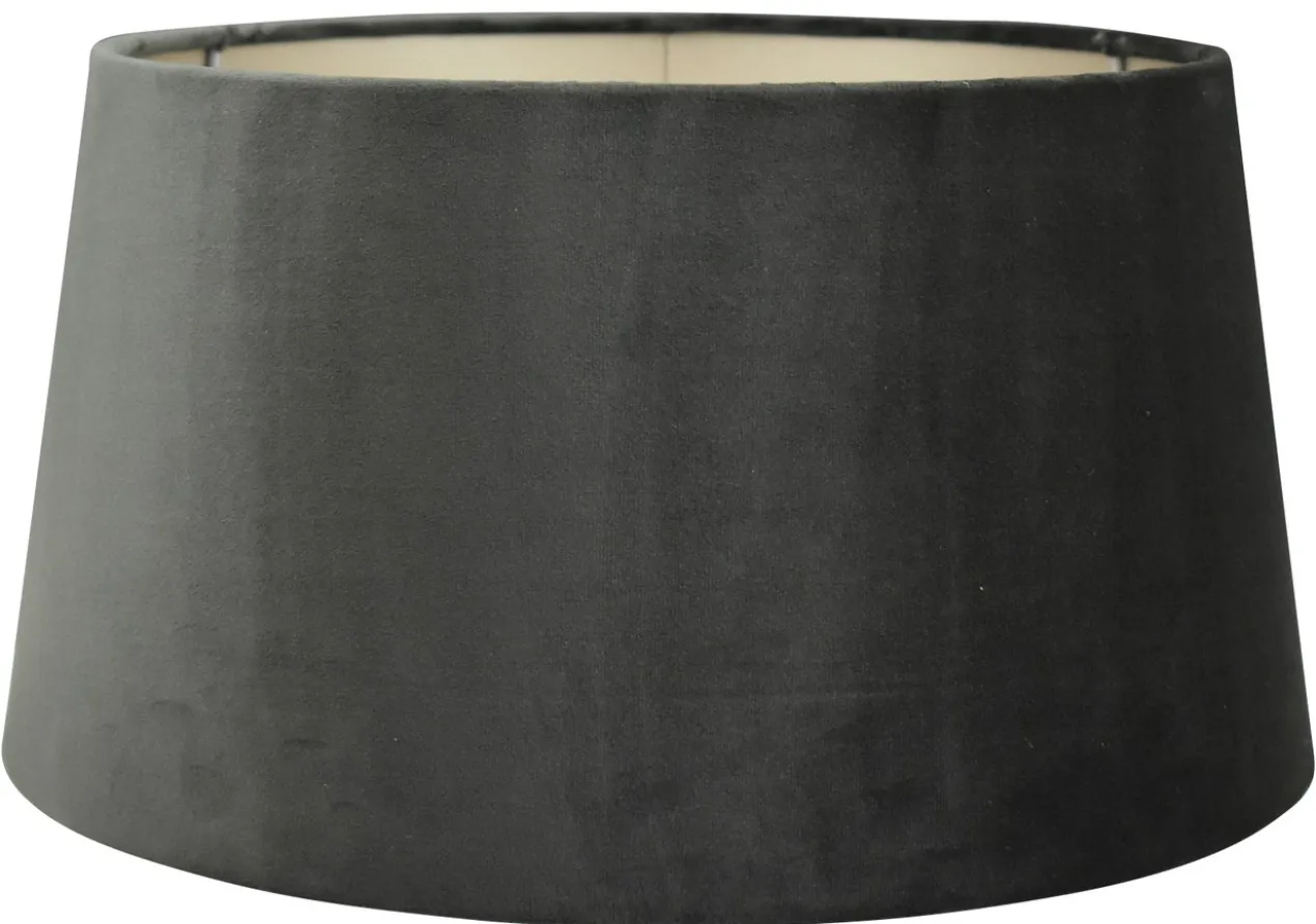 Staande lampenkap San Remo velours Velours zwart op taupe 35x30x18cm