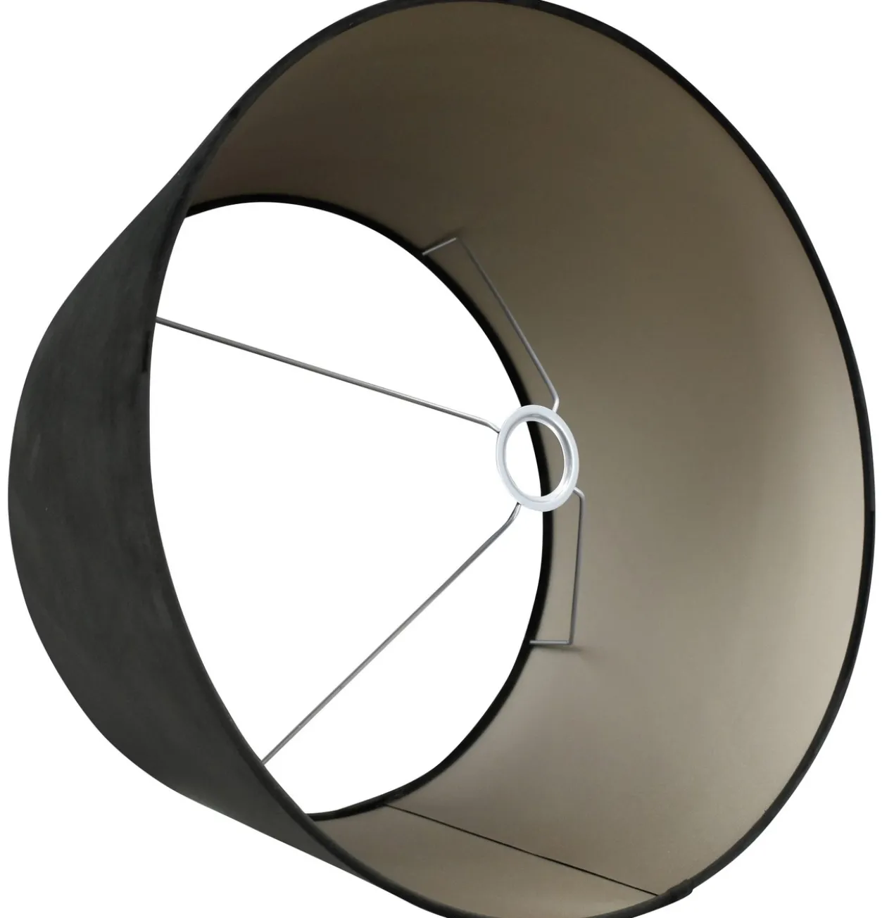 Staande lampenkap San Remo velours Velours zwart op taupe 50x40x26cm