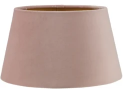 Staande lampenkap San Remo velours roze op goud 25x19x14cm