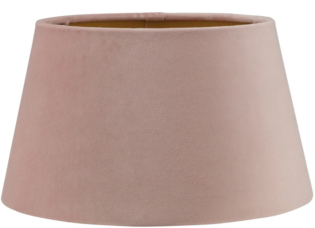 Staande lampenkap San Remo velours roze op goud 25x19x14cm