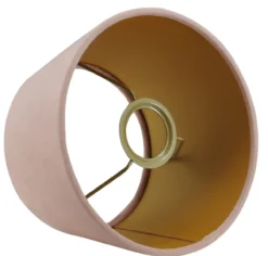 Staande lampenkap San Remo velours roze op goud 25x19x14cm