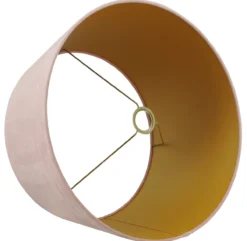 Staande lampenkap San Remo velours roze op goud 35x30x18cm