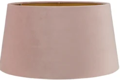Staande lampenkap San Remo velours roze op goud 35x30x18cm