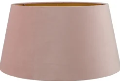 Staande lampenkap San Remo velours roze op goud 50x40x26cm