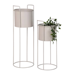 Staande plantenbak Pepijn - set van 2 Beige