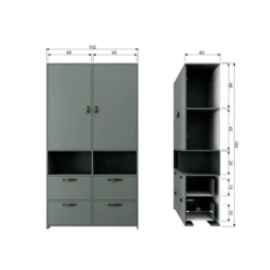 Stage garderobekast grenen soap [fsc]