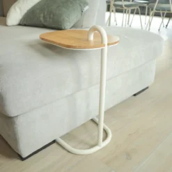 Stand by Me bijzettafel Oak Black (49cm hoog) - RAL1013 Pearl White