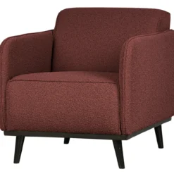 Statement fauteuil met arm boucle kastanjebruin