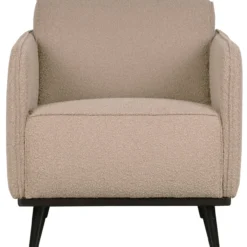 Statement fauteuil met arm boucle beige