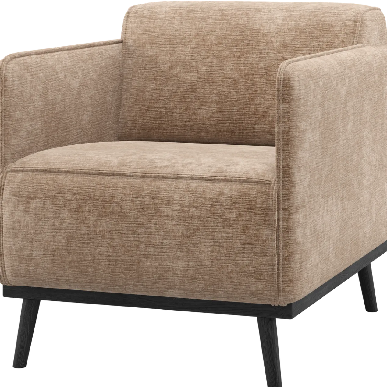 Statement fauteuil met arm chenille velvet taupe