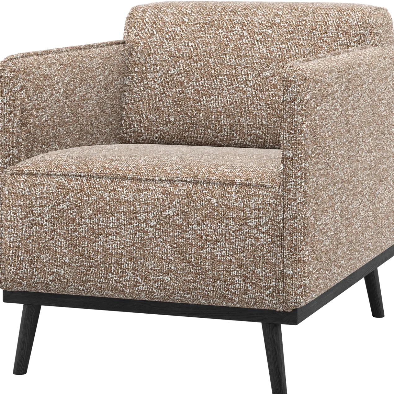 Statement fauteuil met arm lichtbruin melange