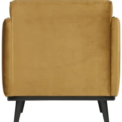 Statement fauteuil met arm velvet honinggeel
