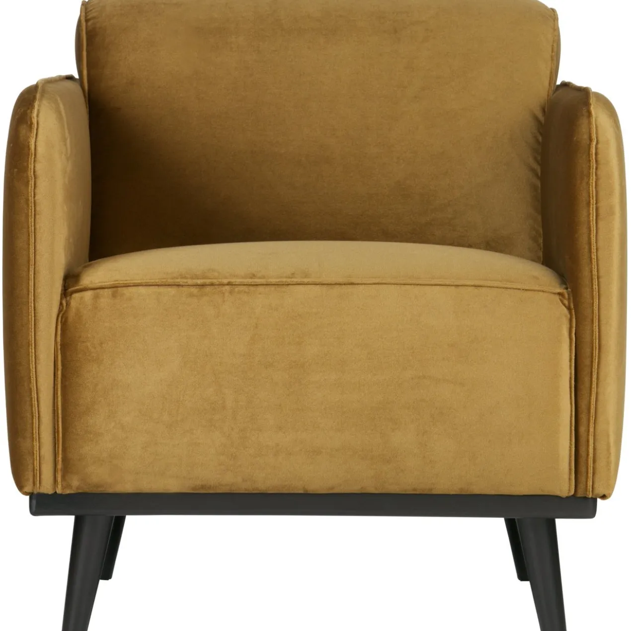 Statement fauteuil met arm velvet honinggeel