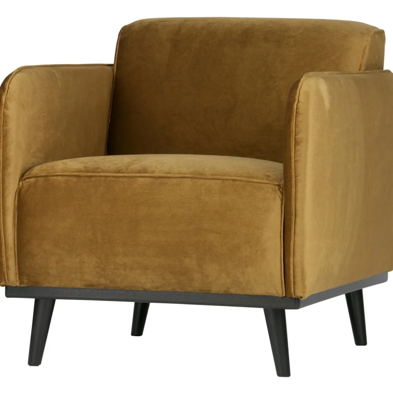 Statement fauteuil met arm velvet honinggeel