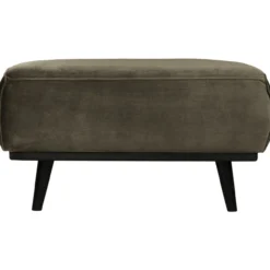 Statement hocker velvet warmgroen