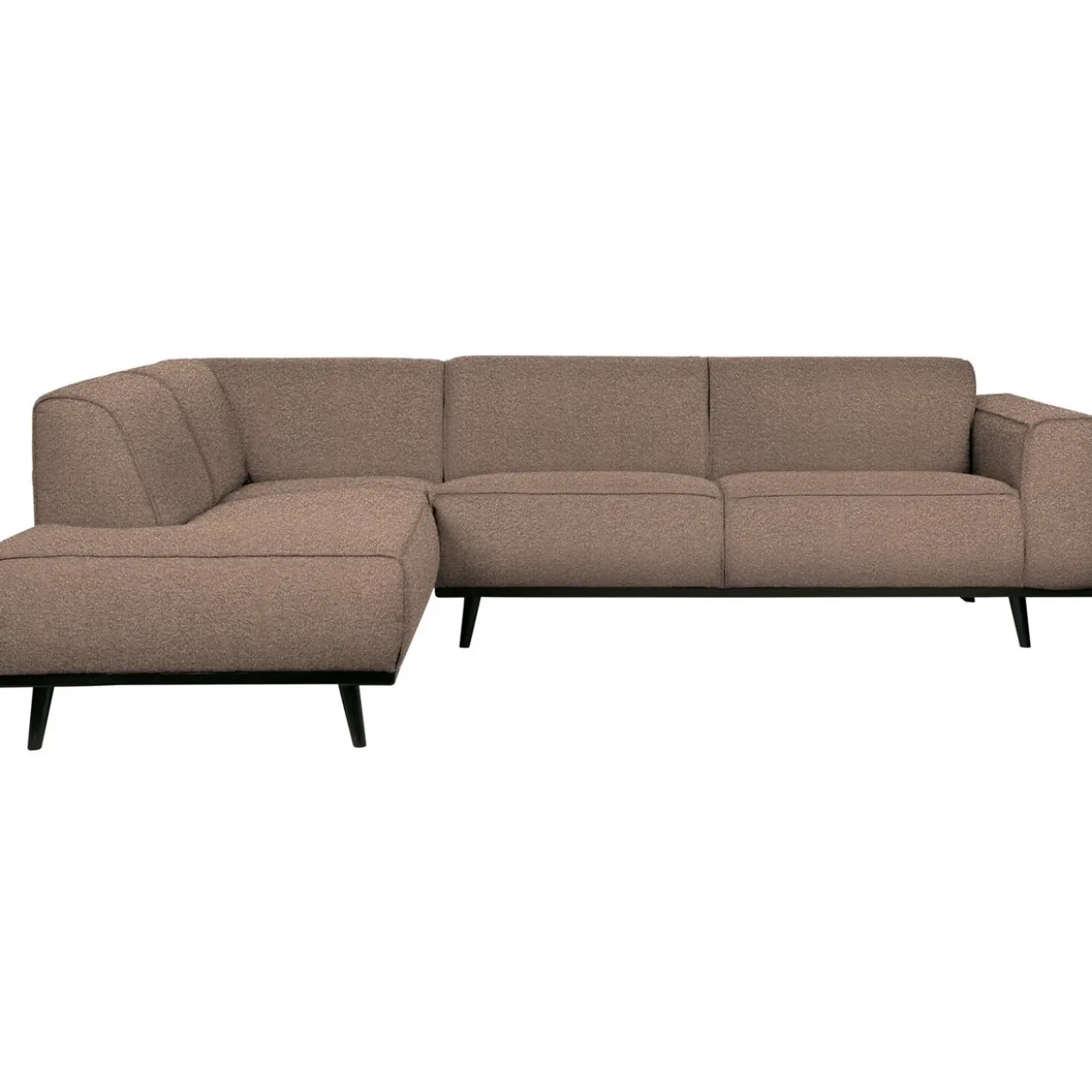 Statement hoekbank links boucle nougat