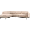 Statement hoekbank links chenille velvet naturel