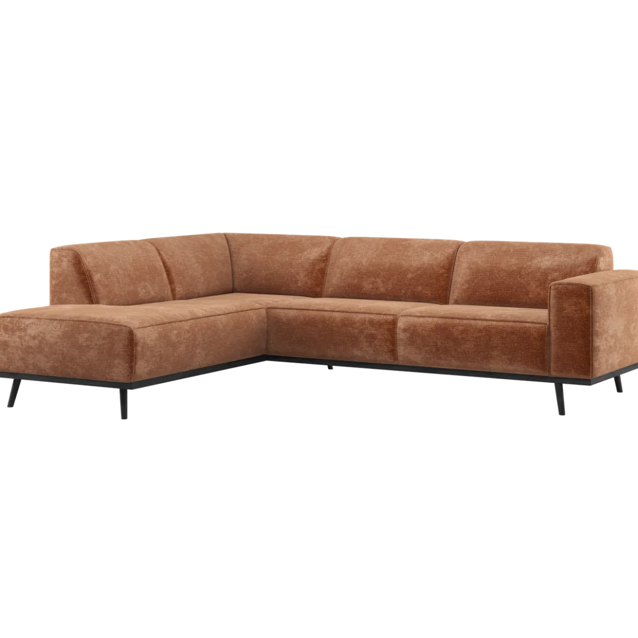 Statement hoekbank links chenille velvet terra