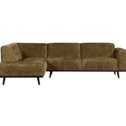 Statement hoekbank links structure velvet brass