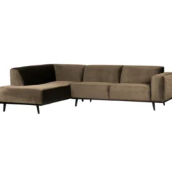 Statement hoekbank links velvet taupe