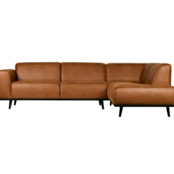 Statement hoekbank rechts ecoleer cognac