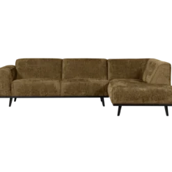 Statement hoekbank rechts structure velvet brass