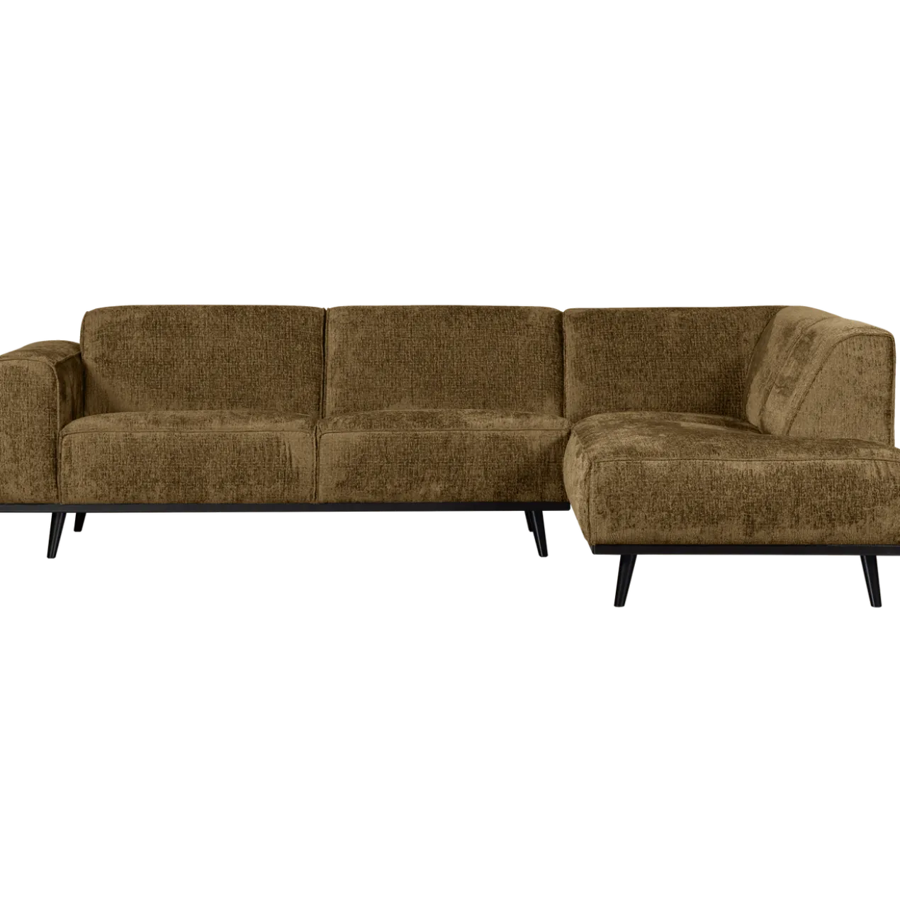 Statement hoekbank rechts structure velvet brass