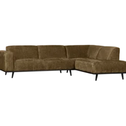 Statement hoekbank rechts structure velvet brass