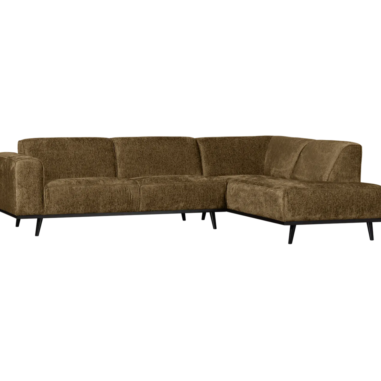 Statement hoekbank rechts structure velvet brass
