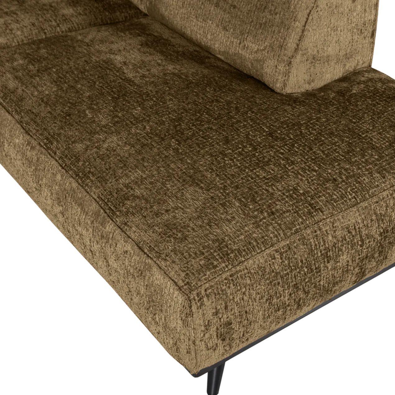 Statement hoekbank rechts structure velvet brass