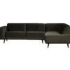 Statement hoekbank rechts velvet warmgroen
