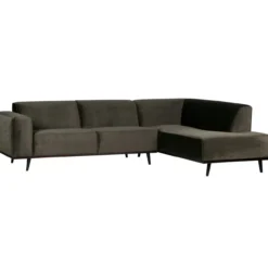 Statement hoekbank rechts velvet warmgroen