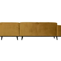 Statement hoekbank rechts velvet honinggeel
