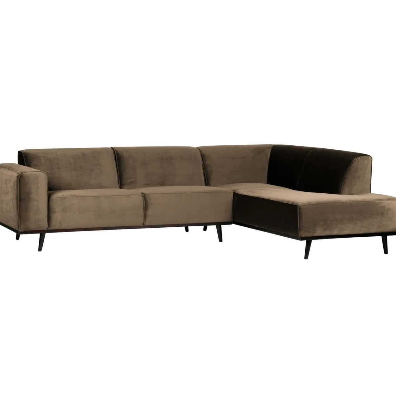 Statement hoekbank rechts velvet taupe