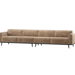 Statement xl 4-zits bank 372 cm chenille velvet taupe